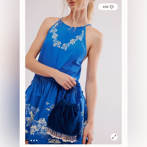 FREE PEOPLE BOM BOM MINI DRESS IN BLUE - Picture 3 of 7